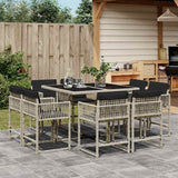 vidaXL 9-delige Tuinset poly rattan zwart