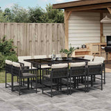 vidaXL 9-delige Tuinset poly rattan zwart