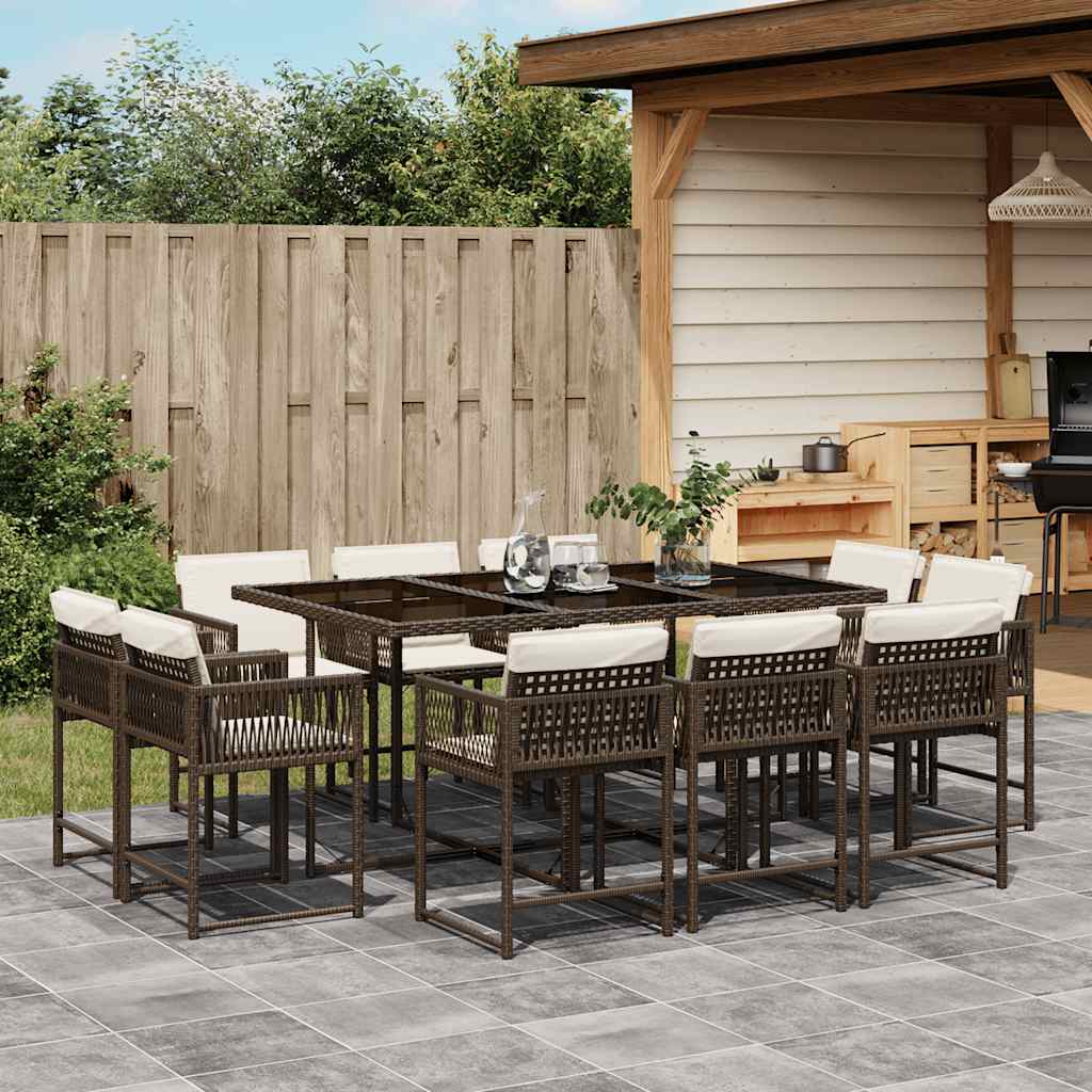 vidaXL 9-delige Tuinset poly rattan zwart