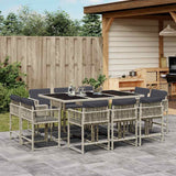 vidaXL 9-delige Tuinset poly rattan zwart