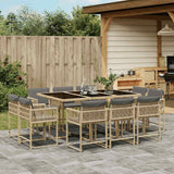 vidaXL 9-delige Tuinset poly rattan zwart