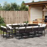 vidaXL 9-delige Tuinset poly rattan zwart