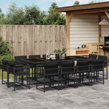 vidaXL 9-delige Tuinset poly rattan zwart