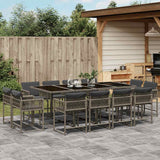 vidaXL 9-delige Tuinset poly rattan zwart