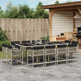 vidaXL 9-delige Tuinset poly rattan zwart