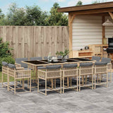 vidaXL 9-delige Tuinset poly rattan zwart