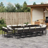 vidaXL 9-delige Tuinset poly rattan zwart