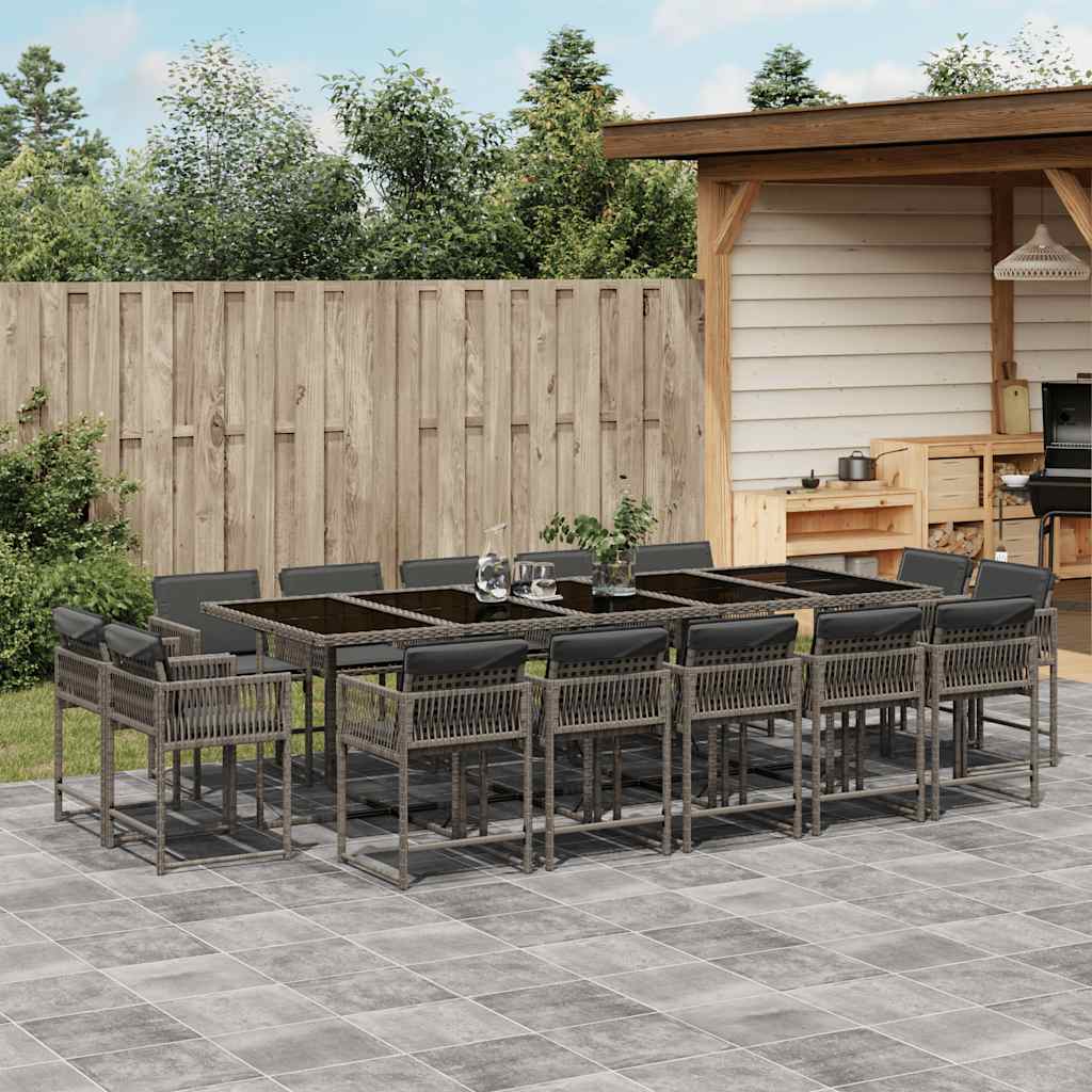 vidaXL 9-delige Tuinset poly rattan zwart