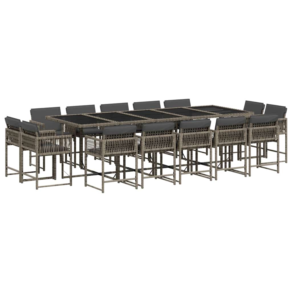 vidaXL 9-delige Tuinset poly rattan zwart