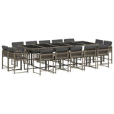 vidaXL 9-delige Tuinset poly rattan zwart