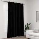 vidaXL Gordijn aspect lin verduisterend avec haken 290x245 cm noir