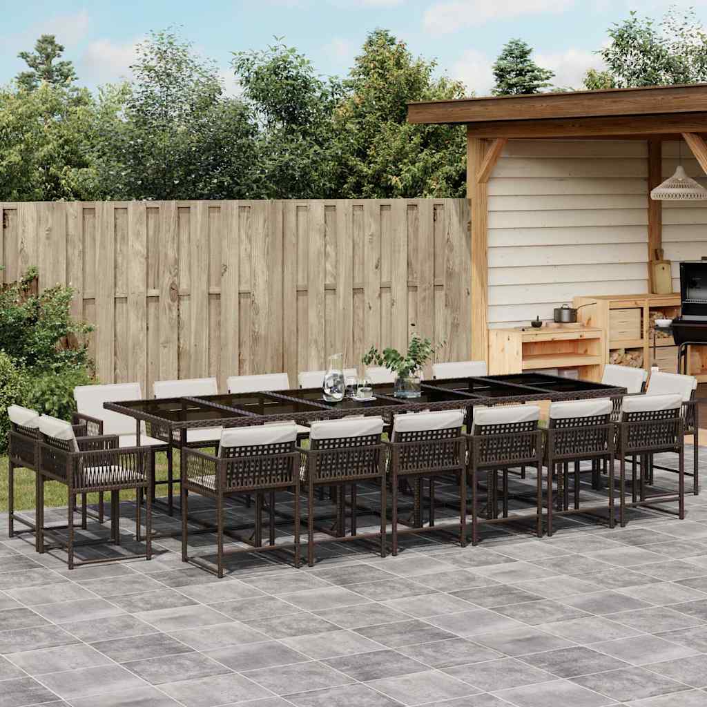 vidaXL 9-delige Tuinset poly rattan zwart