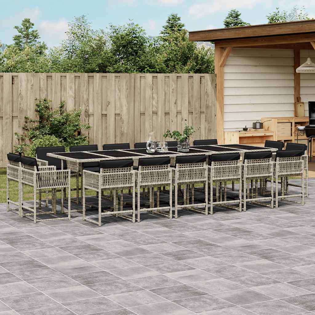 vidaXL 9-delige Tuinset poly rattan zwart