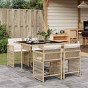 vidaXL 5-delige Tuinset met kussens poly rattan zwart