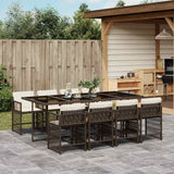 vidaXL 5-delige Tuinset met kussens poly rattan zwart