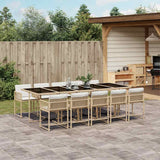 vidaXL 5-delige Tuinset met kussens poly rattan zwart