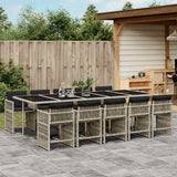 vidaXL 5-delige Tuinset met kussens poly rattan zwart