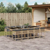 vidaXL 5-delige Tuinset met kussens poly rattan zwart