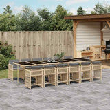 vidaXL 5-delige Tuinset met kussens poly rattan zwart