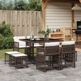 vidaXL 9-delige Tuinset poly rattan zwart