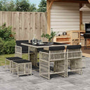 vidaXL 9-delige Tuinset poly rattan zwart