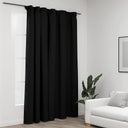 vidaXL Gordijn aspect lin verduisterend avec haken 290x245 cm noir