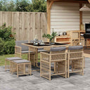 vidaXL 9-delige Tuinset poly rattan zwart