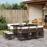 vidaXL 9-delige Tuinset poly rattan zwart