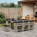vidaXL 9-delige Tuinset poly rattan zwart