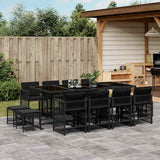 vidaXL 9-delige Tuinset poly rattan zwart