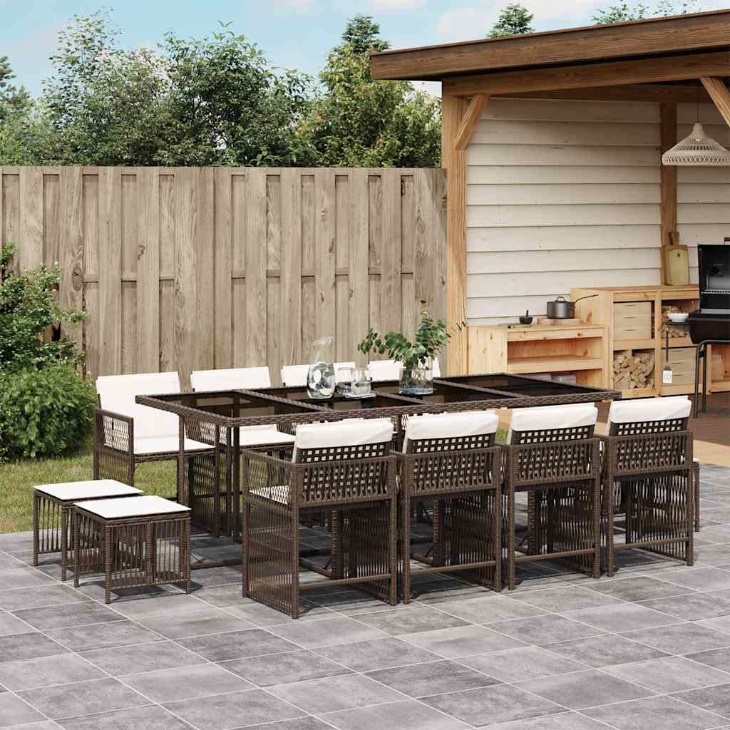 vidaXL 9-delige Tuinset poly rattan zwart