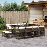 vidaXL 9-delige Tuinset poly rattan zwart