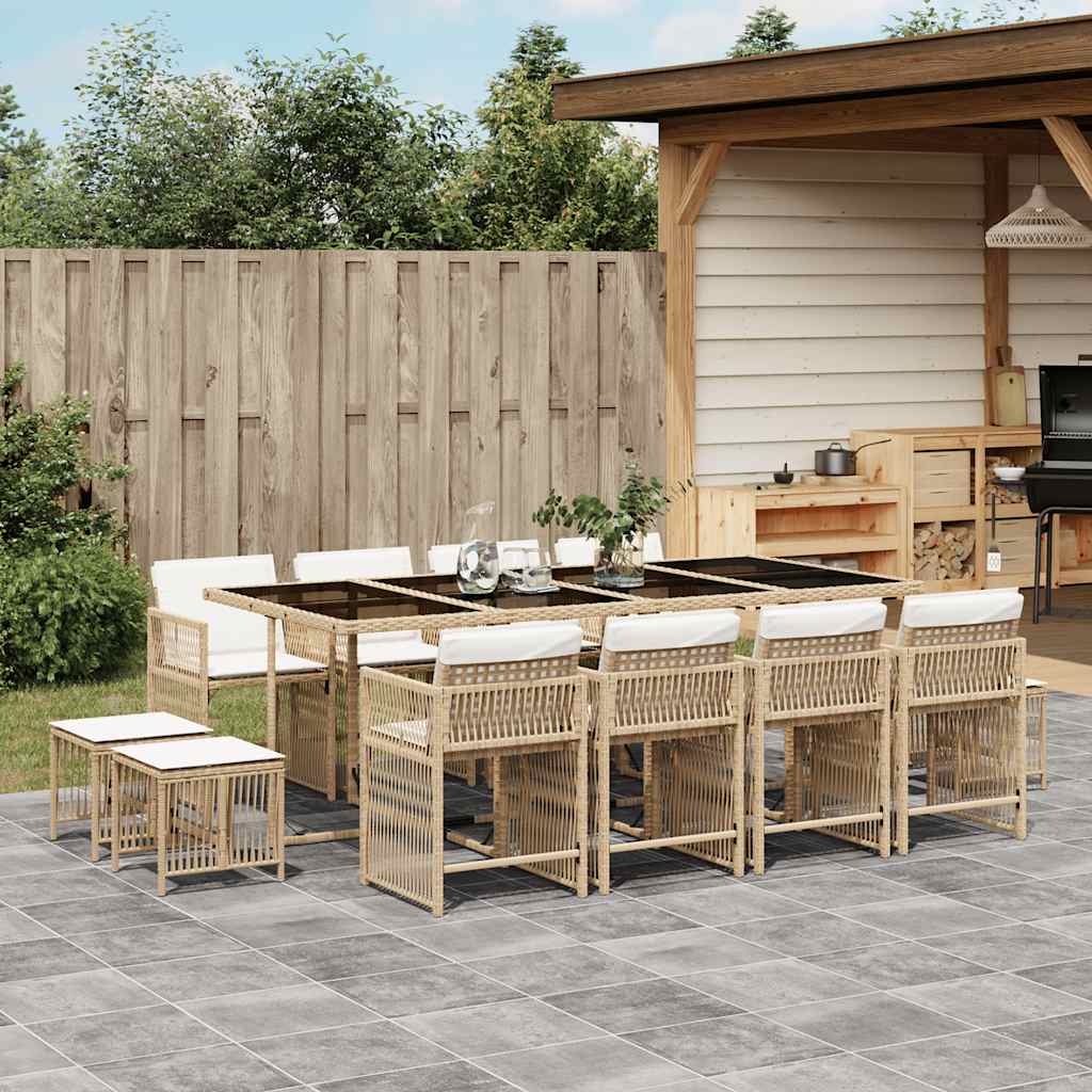 vidaXL 9-delige Tuinset poly rattan zwart