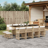 vidaXL 9-delige Tuinset poly rattan zwart