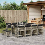 vidaXL 9-delige Tuinset poly rattan zwart