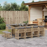 vidaXL 9-delige Tuinset poly rattan zwart