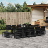 vidaXL 9-delige Tuinset poly rattan zwart