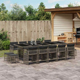 vidaXL 9-delige Tuinset poly rattan zwart