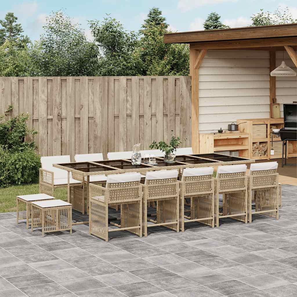 vidaXL 9-delige Tuinset poly rattan zwart