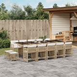 vidaXL 9-delige Tuinset poly rattan zwart