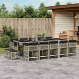 vidaXL 9-delige Tuinset poly rattan zwart