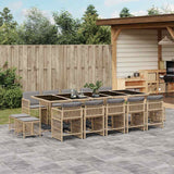 vidaXL 9-delige Tuinset poly rattan zwart