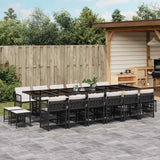 vidaXL 9-delige Tuinset poly rattan zwart
