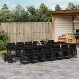 vidaXL 9-delige Tuinset poly rattan zwart