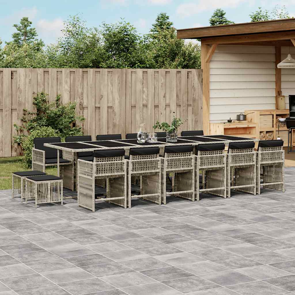 vidaXL 9-delige Tuinset poly rattan zwart