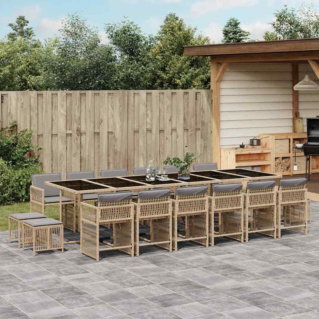 vidaXL 9-delige Tuinset poly rattan zwart