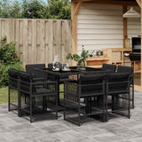 vidaXL 9-delige Tuinset poly rattan zwart