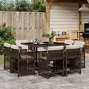 vidaXL 9-delige Tuinset poly rattan zwart