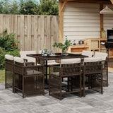 vidaXL 9-delige Tuinset poly rattan zwart
