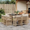 vidaXL 9-delige Tuinset poly rattan zwart
